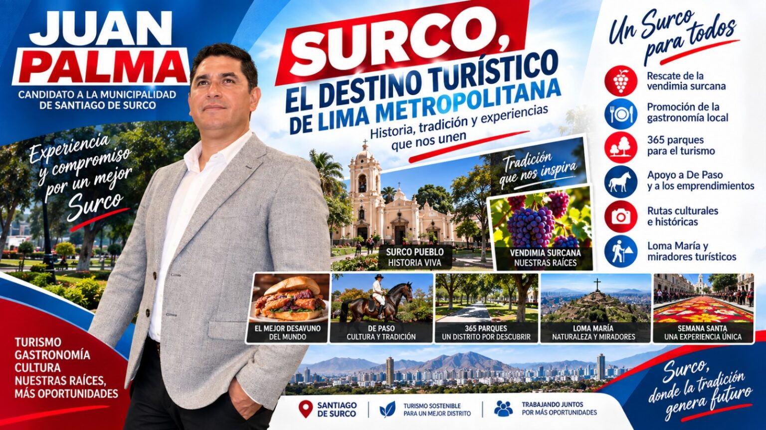 Juan Palma plantea convertir a Surco en el principal distrito turístico de Lima Metropolitana