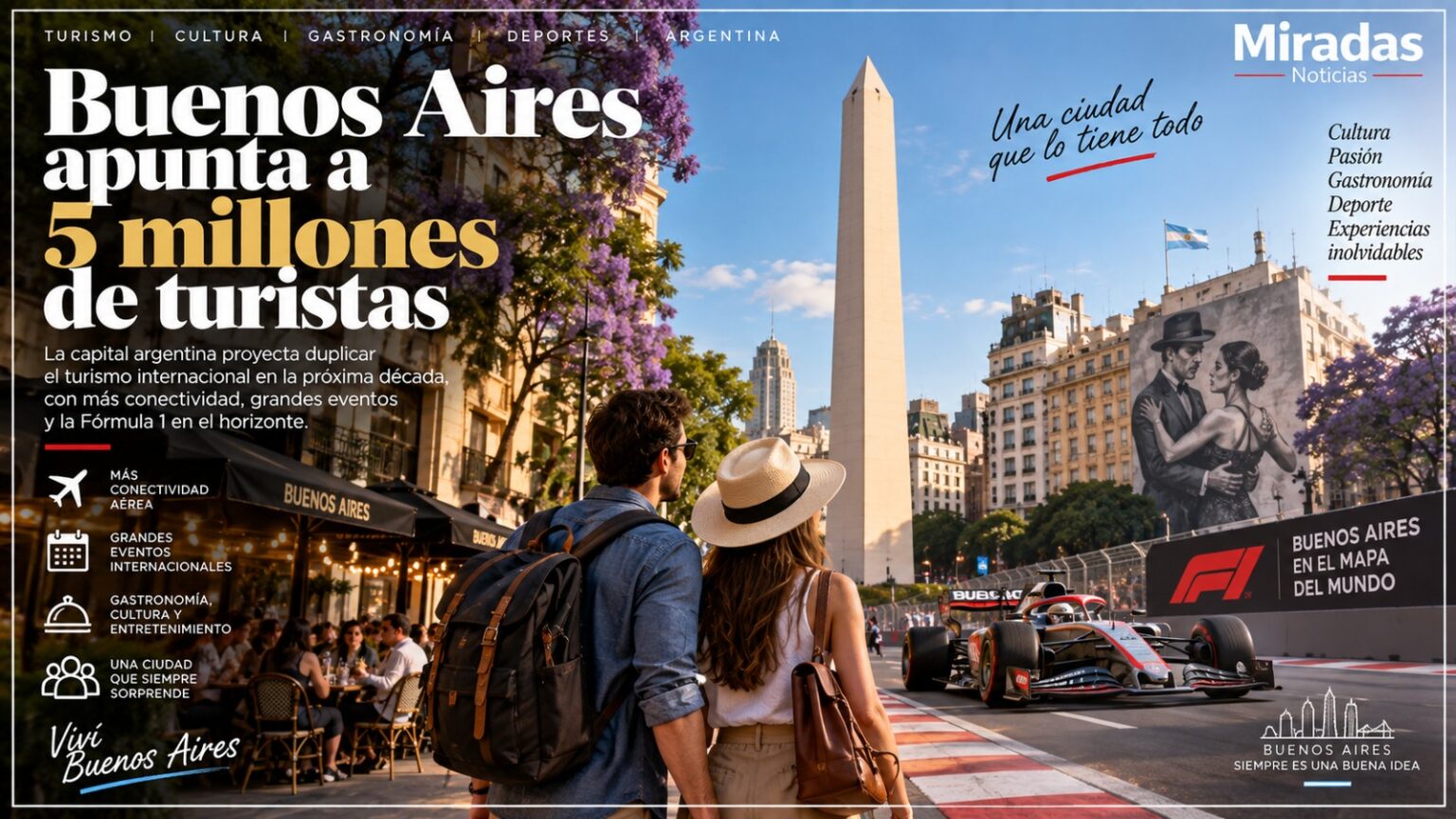 Buenos Aires apunta a 5 millones de turistas