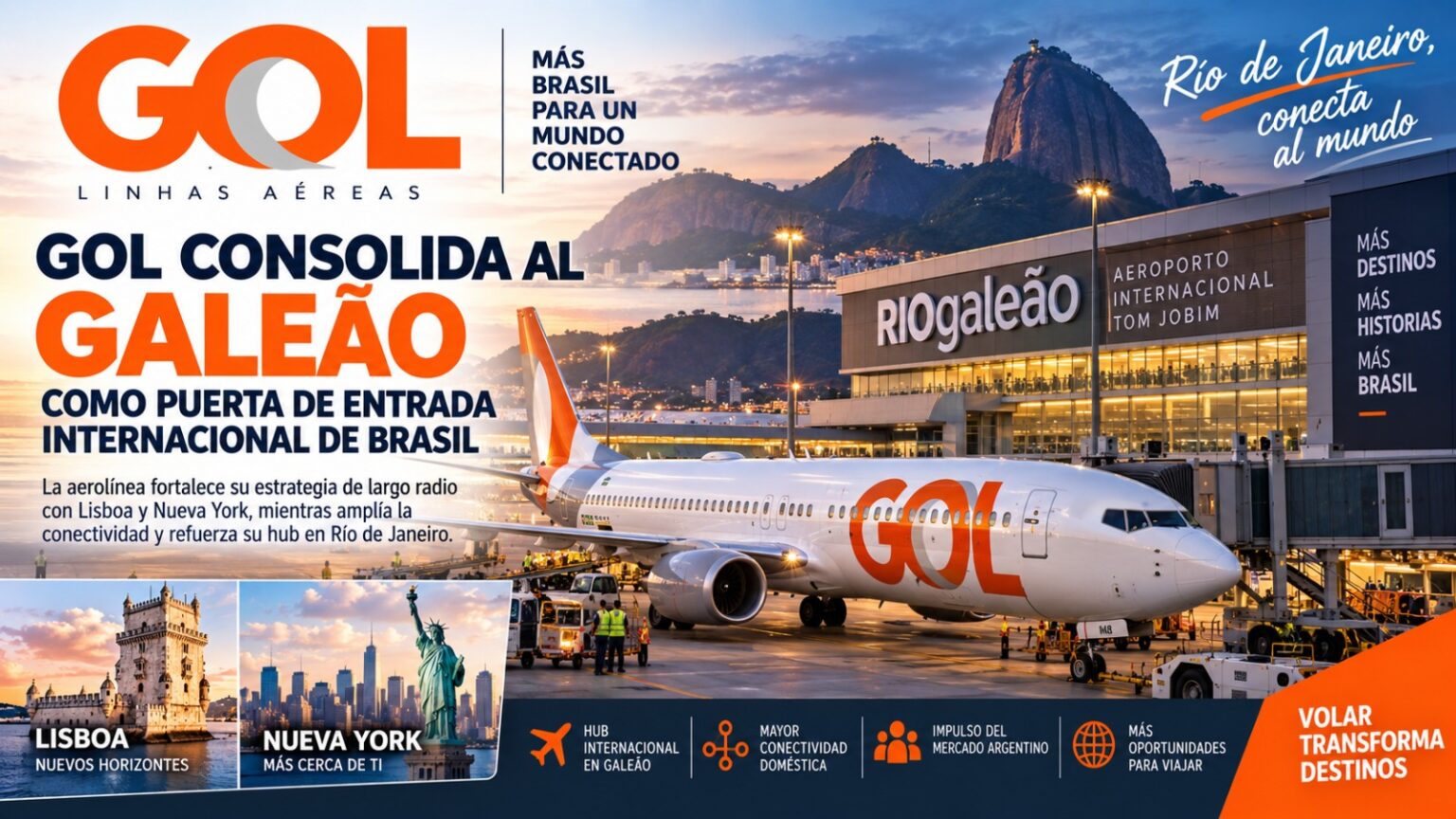 GOL Consolida Al Galeão Como Puerta De Entrada Internacional De Brasil