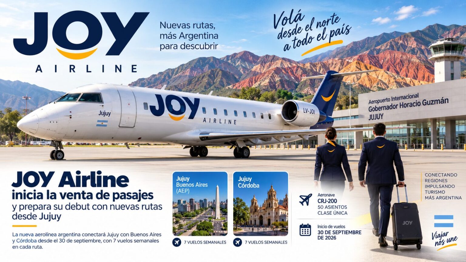 JOY Airline Inicia La Venta De Pasajes Y Prepara Su Debut Con Nuevas Rutas Desde Jujuy