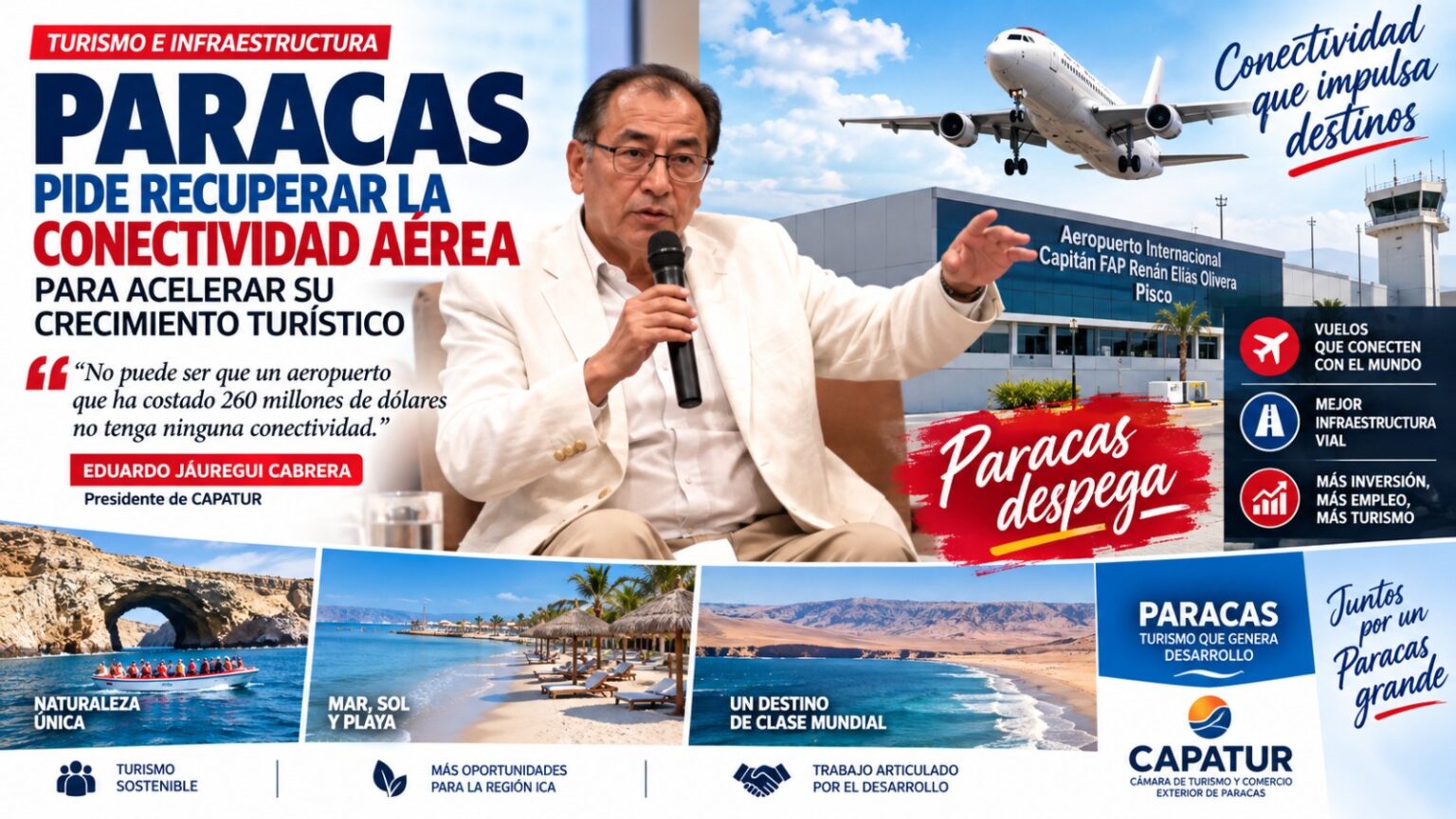 Paracas pide recuperar la conectividad aérea para acelerar su crecimiento turístico