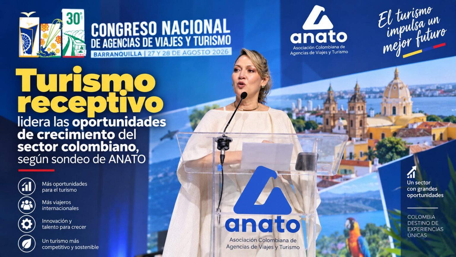 Turismo receptivo lidera las oportunidades de crecimiento del sector colombiano, según sondeo de ANATO