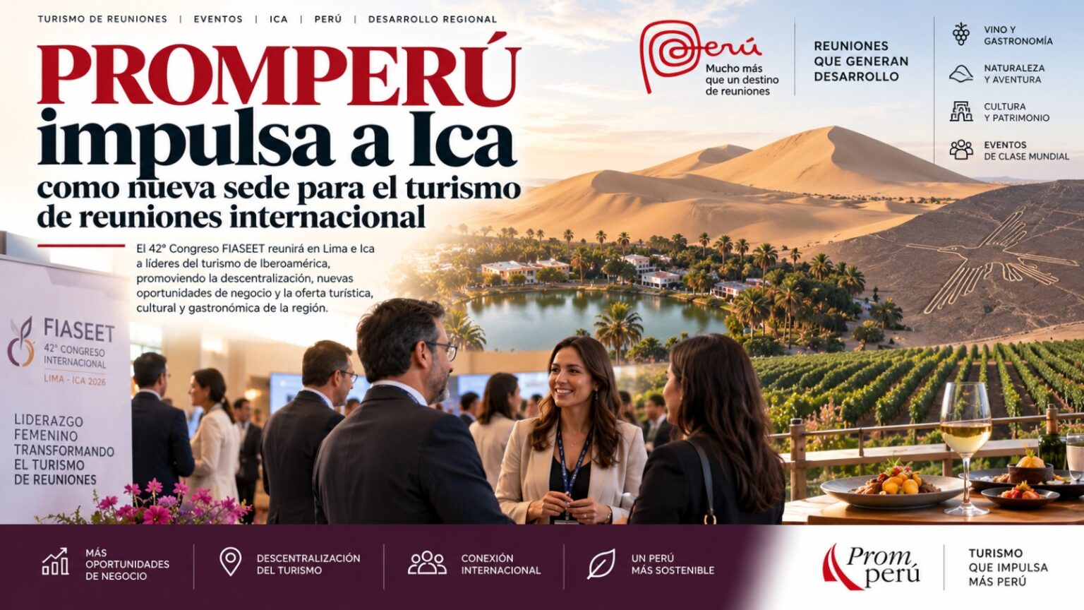 PROMPERÚ impulsa a Ica como nueva sede para el turismo de reuniones internacional