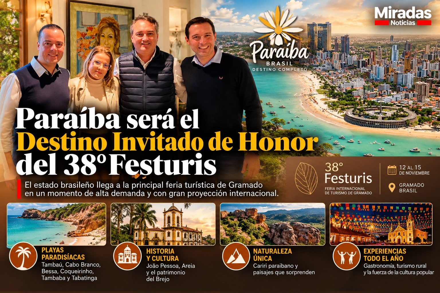 Paraíba Será El Destino Invitado De Honor Del 38º Festuris